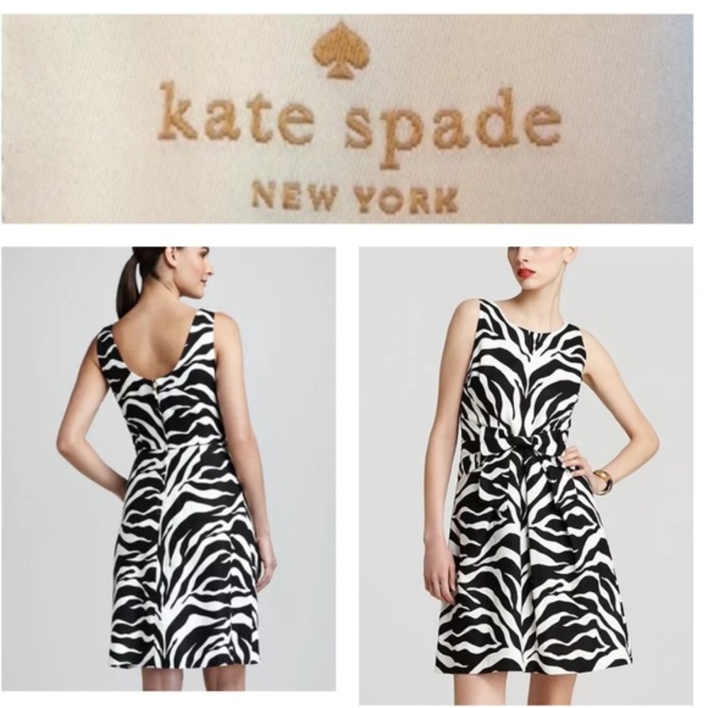 Kate Spade Jillian Animal Zebra Print Linen Dress